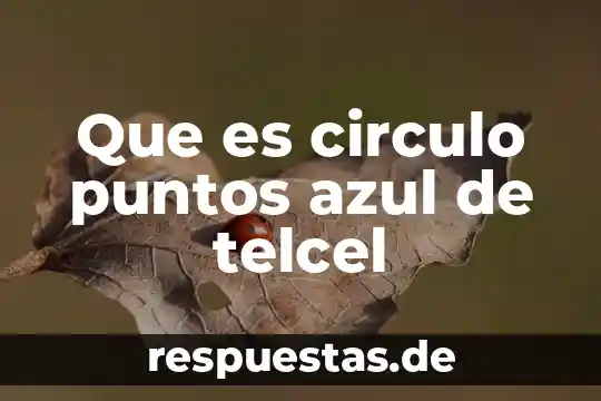 Ejemplo de que es es el circulo 5 Que es circulo puntos azul de telcel
