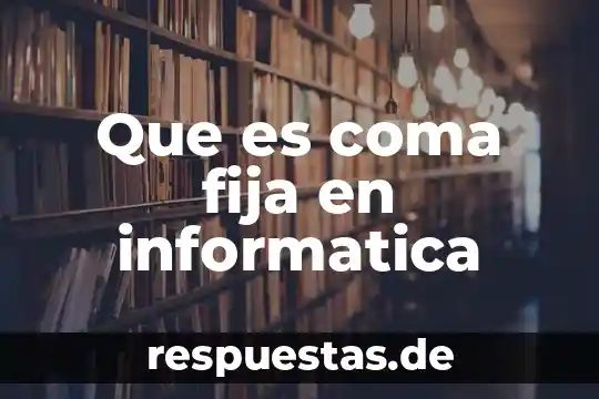 Que es ser alguien que se fija en los detalles 6 Que es coma fija en informatica