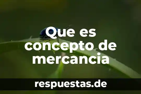 Concepto que es la flora 7 Que es concepto de mercancia