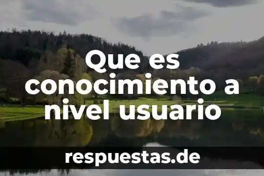 Nivel de hilo que es 5 Que es conocimiento a nivel usuario