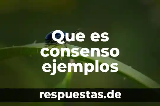 Conocimiento de consenso que es 4 Que es consenso ejemplos
