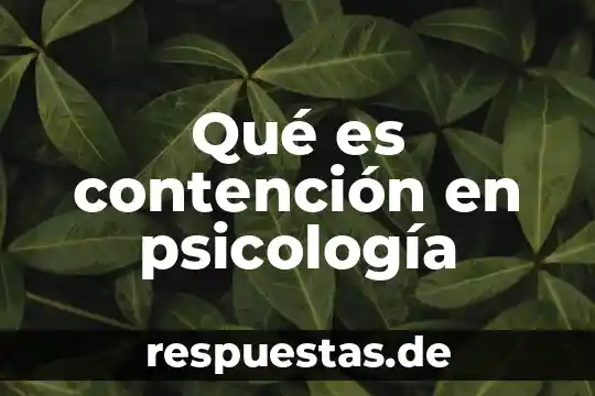Que es realidad en psicologia 4 Qué es contención en psicología