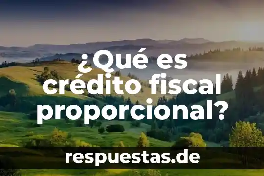 Qué es un crédito prendario significado 6 ¿Qué es crédito fiscal proporcional?