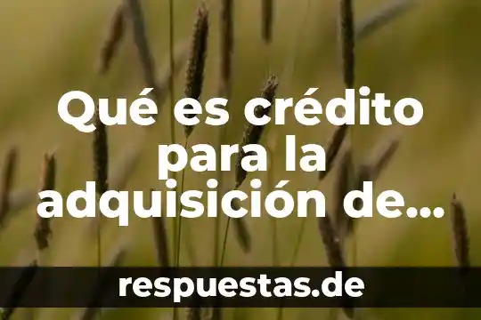 Que es la adquisicion del significado 6 Qué es crédito para la adquisición de viviendas