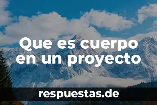 Que es cuerpo en un proyecto