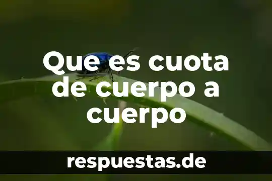 Que es cuota de cuerpo a cuerpo