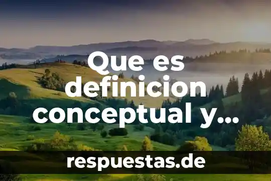 Qué es una definición de una variable operacional 4 Que es definicion conceptual y operacional
