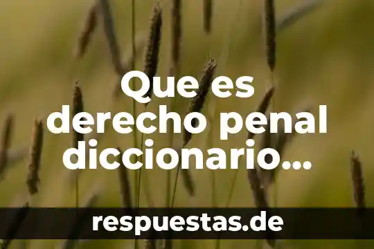 Conocimiento jurídico que es 6 Que es derecho penal diccionario juridico