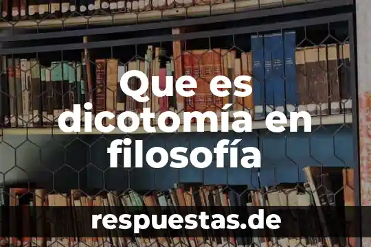 Que es dicotomía en filosofía