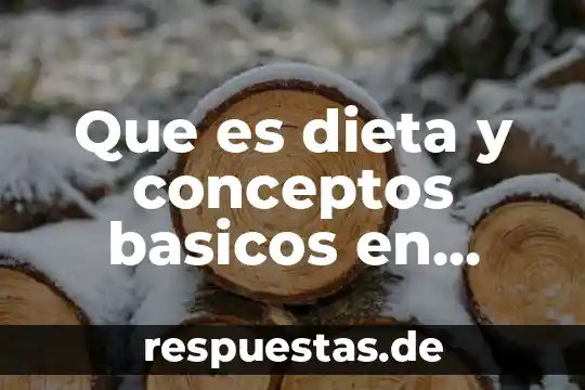 Que es dieta y conceptos basicos en dietetica