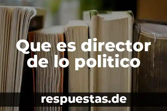 Que es director de lo politico