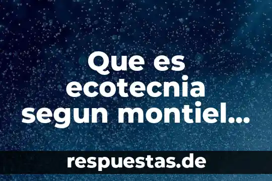 Que es una competencia segun el programa de estudios 2011 6 Que es ecotecnia segun montiel 2011