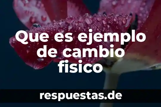 Qué es un fenómeno físico concepto 3 Que es ejemplo de cambio fisico