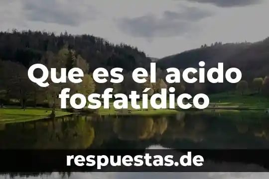 Ácido dinitrosalicílico que es 5 Que es el acido fosfatídico