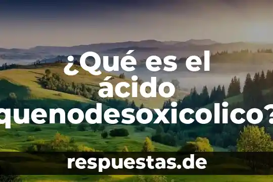 Ácido dinitrosalicílico que es 8 ¿Qué es el ácido quenodesoxicolico?