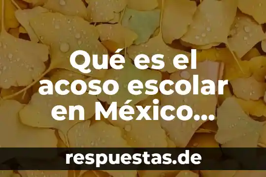Que es el acoso en linea 4 Qué es el acoso escolar en México conclusión