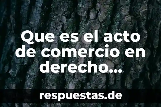 Qué es quorum estatutario en derecho mercantil 5 Que es el acto de comercio en derecho mercantil
