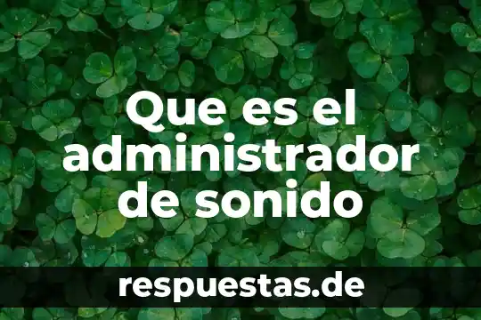 Que es el significado de biblia 8 Que es el administrador de sonido