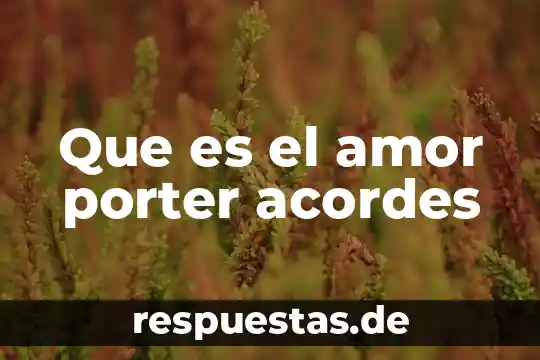 Que es el amor porter acordes