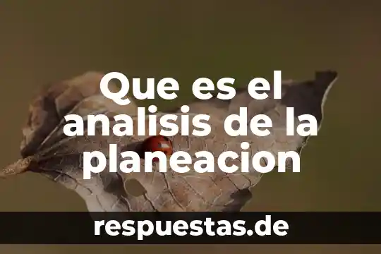 Que es el analisis de la planeacion