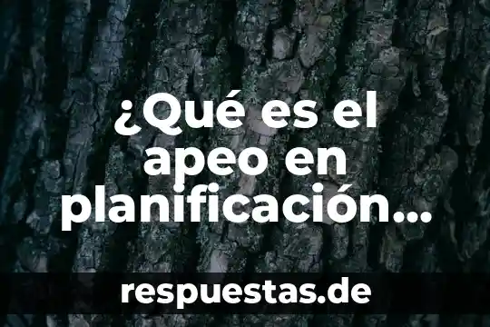 ¿Qué es el apeo en planificación familiar?