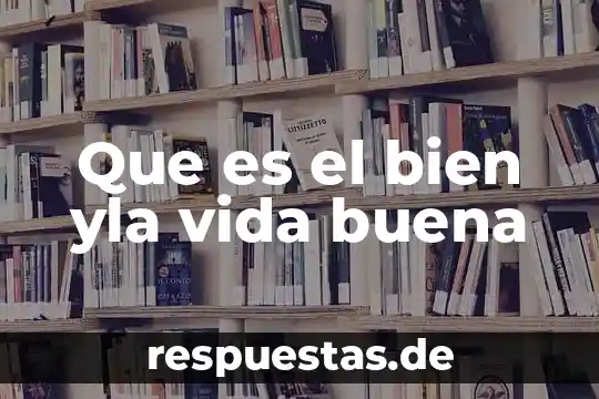 Que es el bien yla vida buena