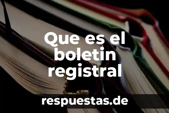 Que es el boletin registral