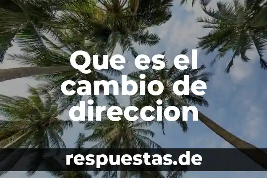 Que es el cambio de direccion