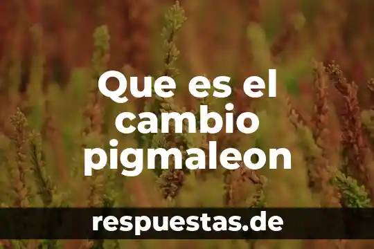 Que es versatil significado 6 Que es el cambio pigmaleon