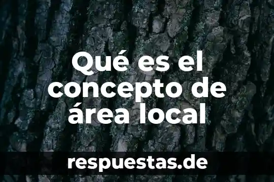 Que es un area afin 6 Qué es el concepto de área local