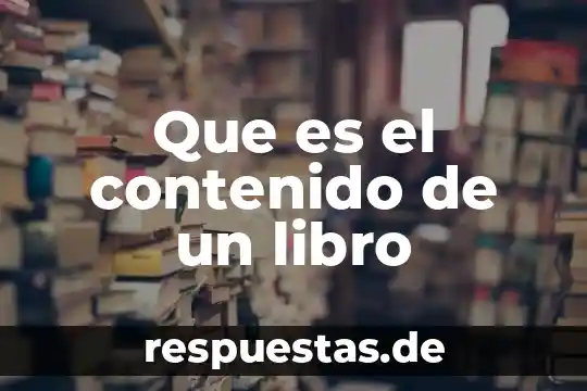 Que es el contenido de un libro