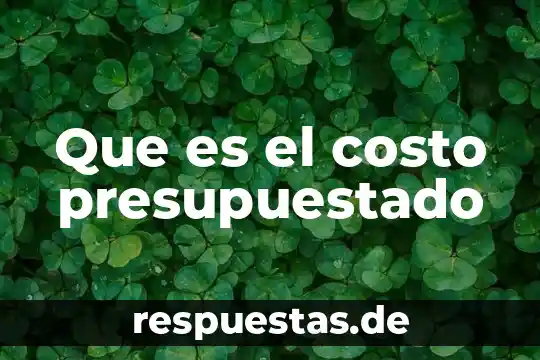 Que es el costo presupuestado