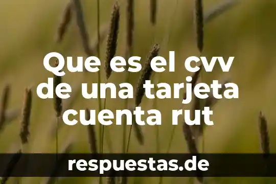Que es el cvv tarjetas 7 Que es el cvv de una tarjeta cuenta rut