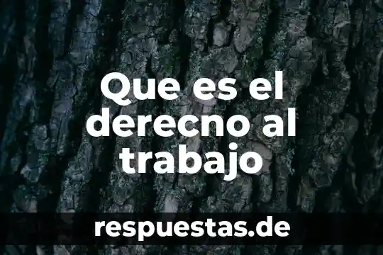 Que es el derecno al trabajo