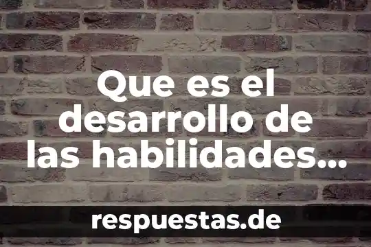 Que es una evaluacion de desarrollo de habilidades directivas 4 Que es el desarrollo de las habilidades intelectuales básicas