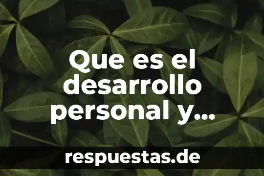 Que es el desarrollo emocional en psicologia 6 Que es el desarrollo personal y como armarlo