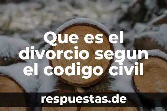 Que es el divorcio segun el codigo civil
