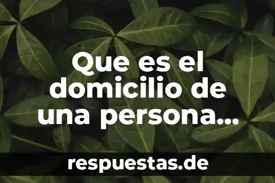 Que es la moral para la sociedad 6 Que es el domicilio de una persona moral