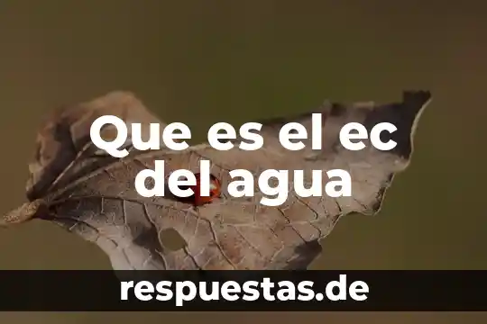 Qué es agua candente 3 Que es el ec del agua