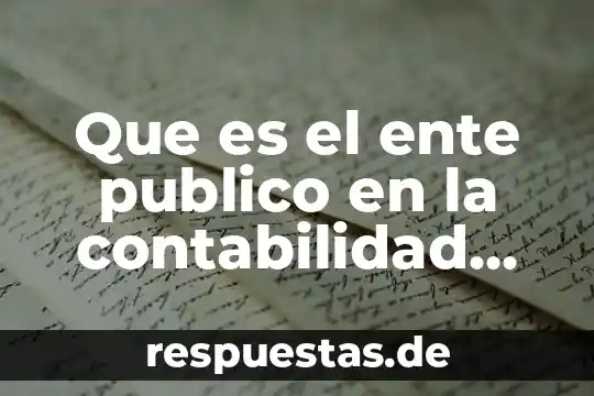 Qué es nicsp en contabilidad 7 Que es el ente publico en la contabilidad gubernamental