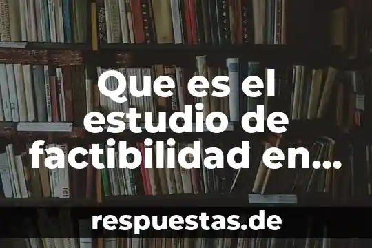 Que es el estudio de factibilidad en un proyecto