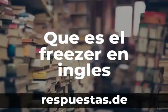 Que es track en ingles 6 Que es el freezer en ingles