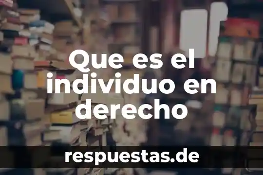 Que es el individuo en derecho
