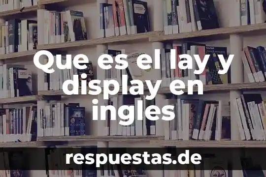 Que es una plana medcnal 4 Que es el lay y display en ingles