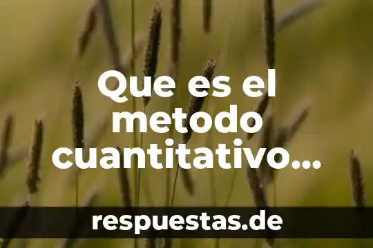 Qué es el enfoque cuantitativo definición 4 Que es el metodo cuantitativo ensayo