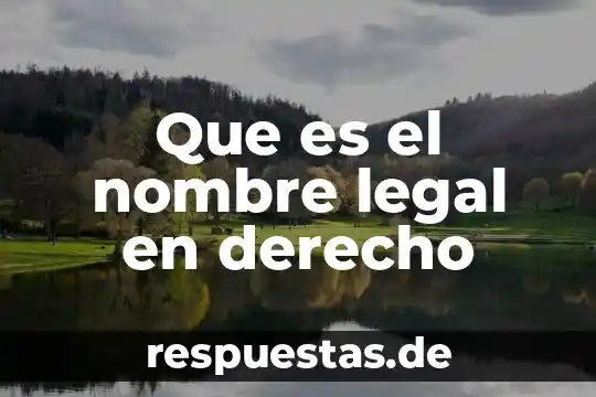 Que es problema legal 8 Que es el nombre legal en derecho