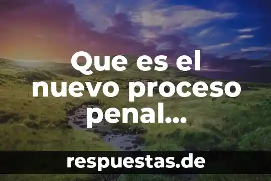 Que es el nuevo proceso penal acusatorio oral