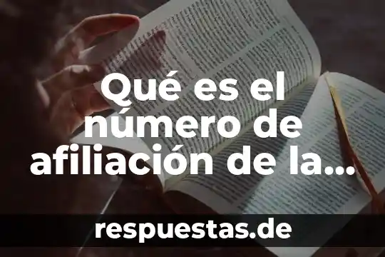 Qué es el número de afiliación de un banco 6 Qué es el número de afiliación de la ss