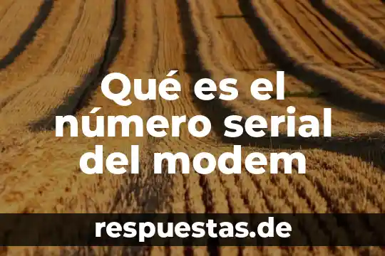 Qué es el número serial del modem