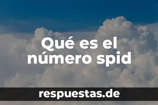 El número maldito 3 Qué es el número spid